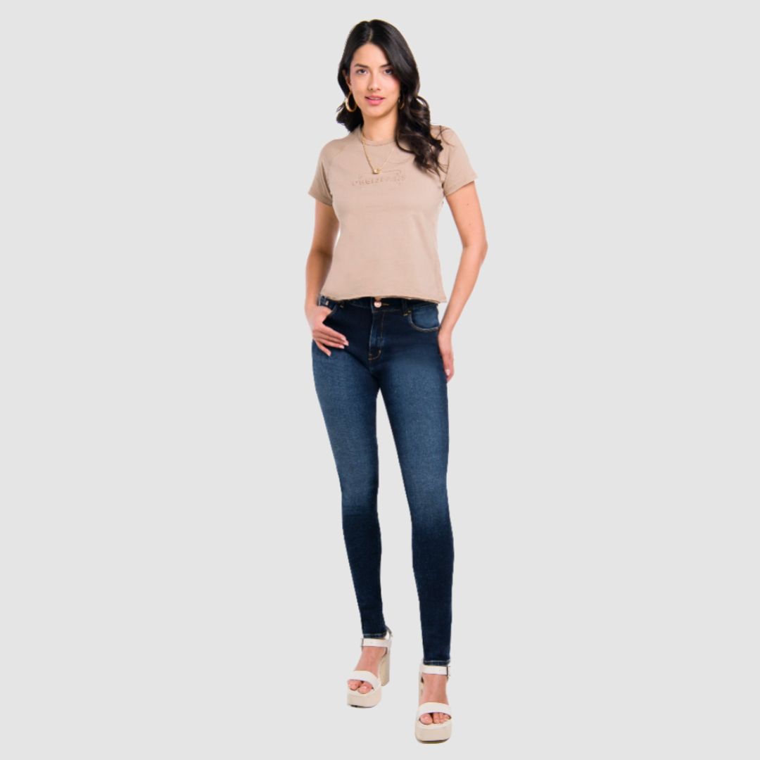 Jeans Súper Skinny Azul Oscuro para Mujer - Katia