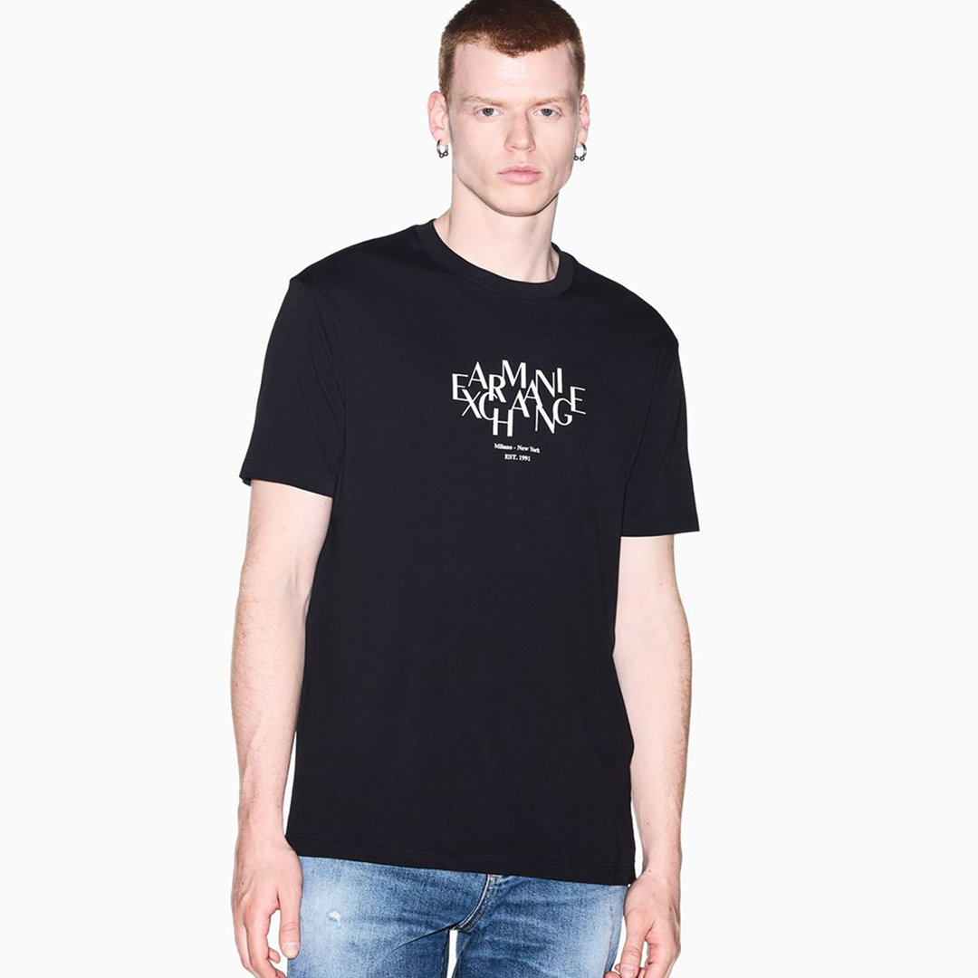 PLAYERA NEGRA HOMBRE AX CON LOGO ARMANI EXCHANGE