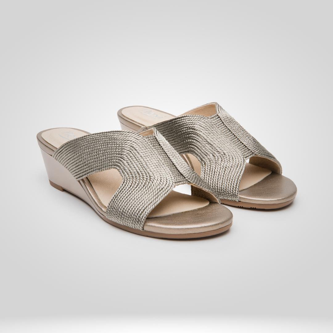 Sandalia de cuña Flexi para mujer con comfort walk estilo 140002 antimonio